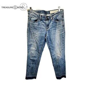 Treasure & Bond Women's Release Hem Crop‎ Boyfriend Jeans